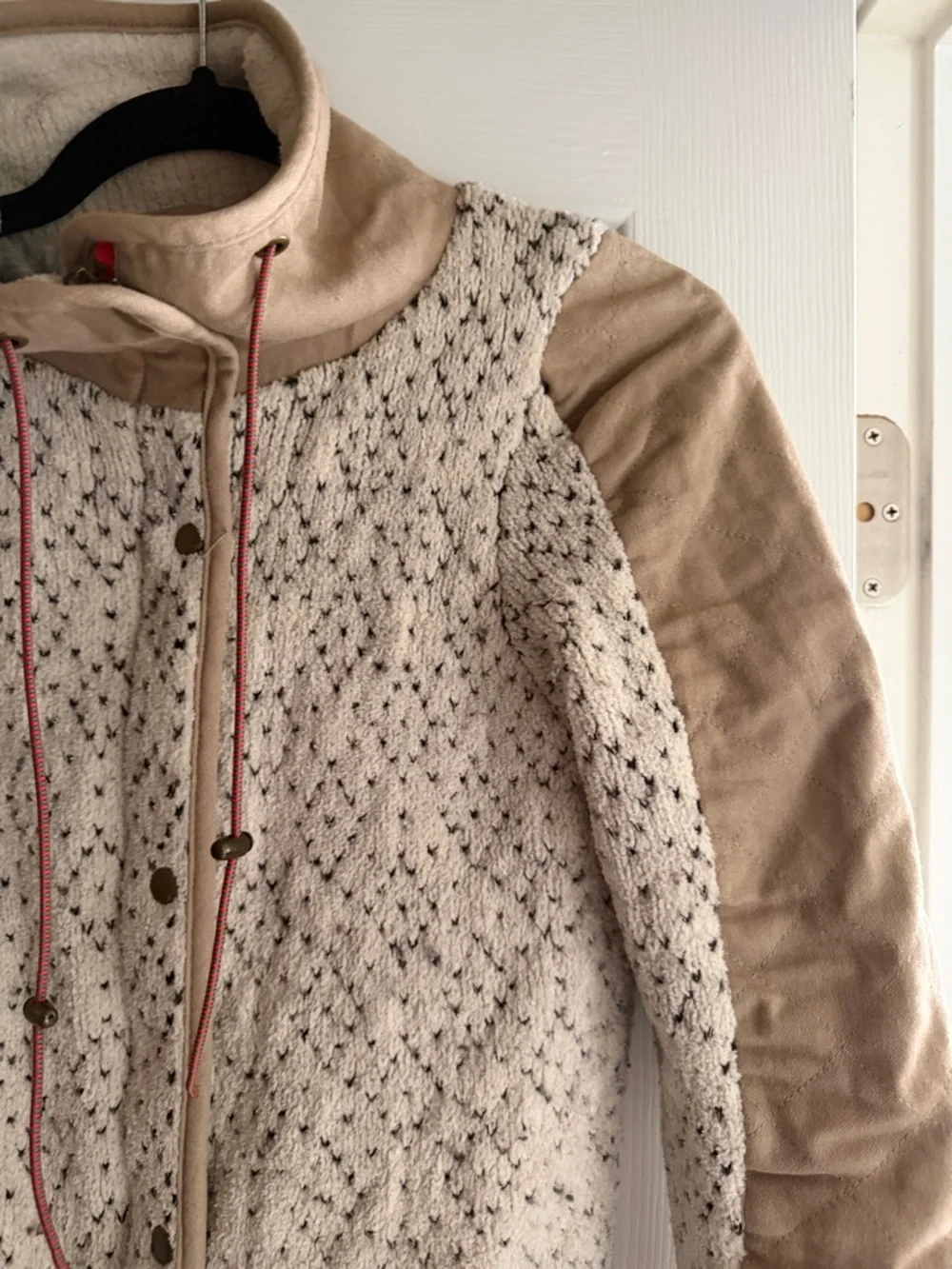 Sleeping on Snow Anthropologie Cream & Tan Contrast Women's Jacket - Picture 7 of 15